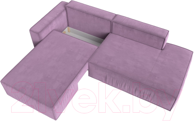 Диван угловой Лига Диванов Прага Модерн левый (микровельвет сиреневый)