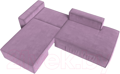 Диван угловой Лига Диванов Прага Модерн левый (микровельвет сиреневый)