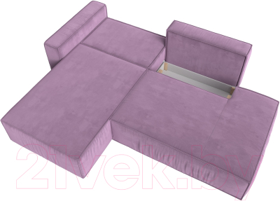 Диван угловой Лига Диванов Прага Модерн левый (микровельвет сиреневый)