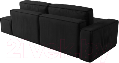 Диван угловой Лига Диванов Прага Модерн левый (микровельвет черный)