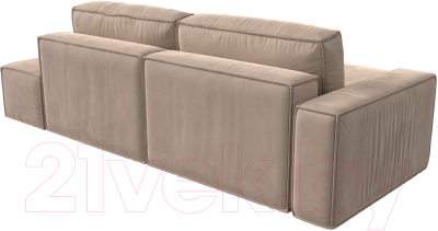 Диван угловой Лига Диванов Прага Модерн левый (велюр бежевый)