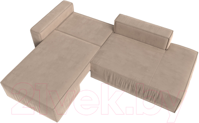 Диван угловой Лига Диванов Прага Модерн левый (велюр бежевый)