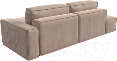 Диван угловой Лига Диванов Прага Модерн правый (велюр бежевый)