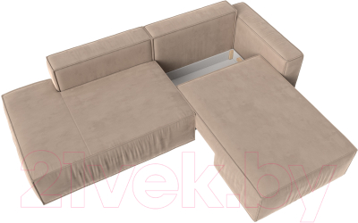 Диван угловой Лига Диванов Прага Модерн правый (велюр бежевый)