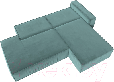 Диван угловой Лига Диванов Прага Модерн правый (велюр бирюзовый)
