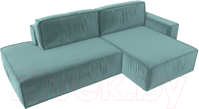 Диван угловой Лига Диванов Прага Модерн правый (велюр бирюзовый)