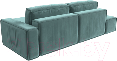 Диван угловой Лига Диванов Прага Модерн правый (велюр бирюзовый)