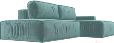 Диван угловой Лига Диванов Прага Модерн правый (велюр бирюзовый)
