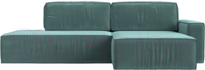 Диван угловой Лига Диванов Прага Модерн правый (велюр бирюзовый)