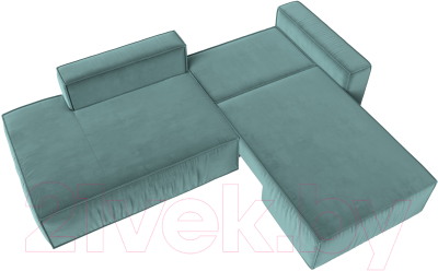 Диван угловой Лига Диванов Прага Модерн правый (велюр бирюзовый)