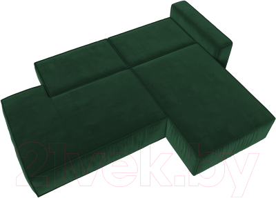 Диван угловой Лига Диванов Прага Модерн правый (велюр зеленый)