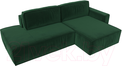 Диван угловой Лига Диванов Прага Модерн правый (велюр зеленый)