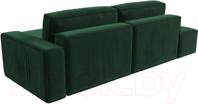 Диван угловой Лига Диванов Прага Модерн правый (велюр зеленый)
