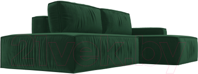 Диван угловой Лига Диванов Прага Модерн правый (велюр зеленый)