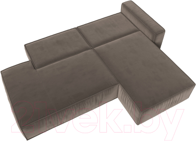 Диван угловой Лига Диванов Прага Модерн правый (велюр коричневый)