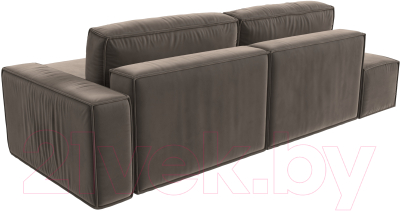 Диван угловой Лига Диванов Прага Модерн правый (велюр коричневый)