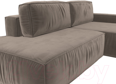 Диван угловой Лига Диванов Прага Модерн правый (велюр коричневый)