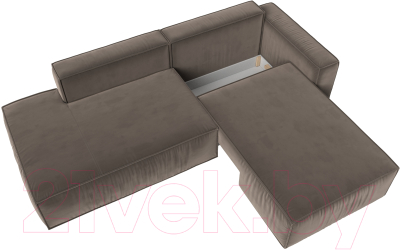 Диван угловой Лига Диванов Прага Модерн правый (велюр коричневый)