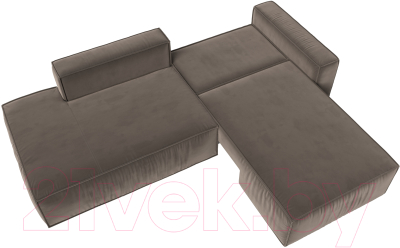 Диван угловой Лига Диванов Прага Модерн правый (велюр коричневый)