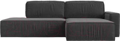 Диван угловой Лига Диванов Прага Модерн правый (велюр серый)