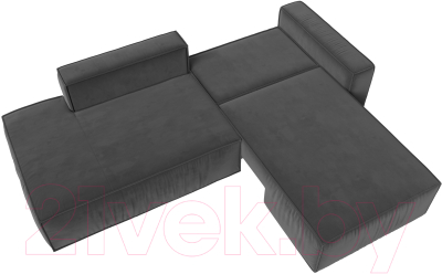 Диван угловой Лига Диванов Прага Модерн правый (велюр серый)