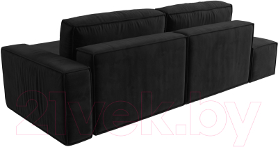Диван угловой Лига Диванов Прага Модерн правый (велюр черный)