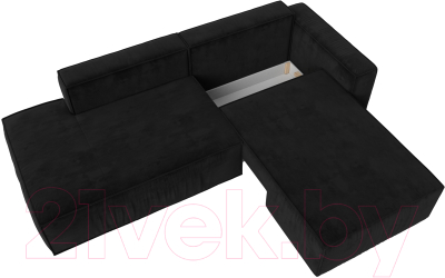 Диван угловой Лига Диванов Прага Модерн правый (велюр черный)