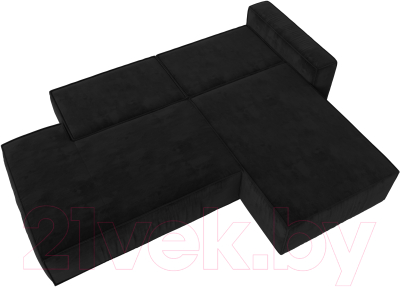 Диван угловой Лига Диванов Прага Модерн правый (велюр черный)