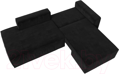 Диван угловой Лига Диванов Прага Модерн правый (велюр черный)