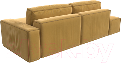 Диван угловой Лига Диванов Прага Модерн правый (микровельвет желтый)