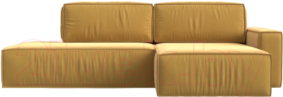 Диван угловой Лига Диванов Прага Модерн правый (микровельвет желтый)