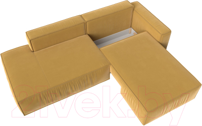 Диван угловой Лига Диванов Прага Модерн правый (микровельвет желтый)