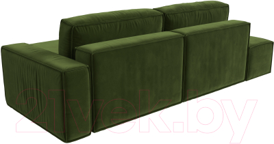Диван угловой Лига Диванов Прага Модерн правый (микровельвет зеленый)