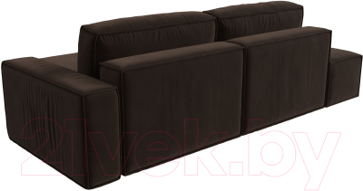 Диван угловой Лига Диванов Прага Модерн правый (микровельвет коричневый)
