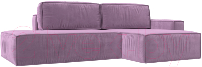 Диван угловой Лига Диванов Прага Модерн правый (микровельвет сиреневый) - фото