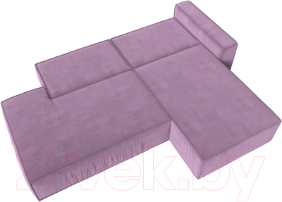 Диван угловой Лига Диванов Прага Модерн правый (микровельвет сиреневый)