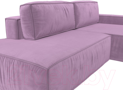 Диван угловой Лига Диванов Прага Модерн правый (микровельвет сиреневый)