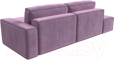 Диван угловой Лига Диванов Прага Модерн правый (микровельвет сиреневый)