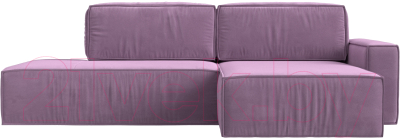 Диван угловой Лига Диванов Прага Модерн правый (микровельвет сиреневый)