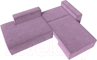 Диван угловой Лига Диванов Прага Модерн правый (микровельвет сиреневый)
