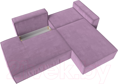 Диван угловой Лига Диванов Прага Модерн правый (микровельвет сиреневый)