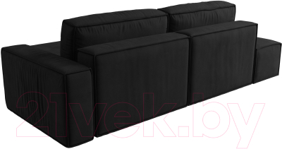 Диван угловой Лига Диванов Прага Модерн правый (микровельвет черный)