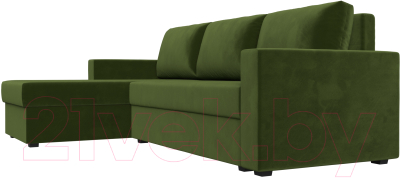 Диван угловой Лига Диванов Траумберг Лайт левый (микровельвет зеленый)