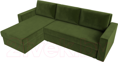 Диван угловой Лига Диванов Траумберг Лайт левый (микровельвет зеленый)