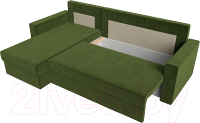 Диван угловой Лига Диванов Траумберг Лайт левый (микровельвет зеленый)