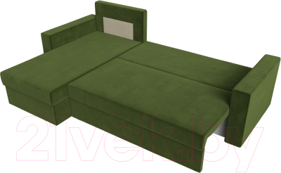 Диван угловой Лига Диванов Траумберг Лайт левый (микровельвет зеленый)