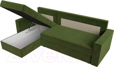 Диван угловой Лига Диванов Траумберг Лайт левый (микровельвет зеленый)