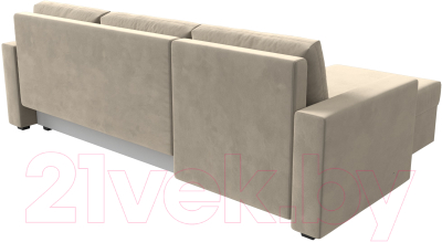 Диван угловой Лига Диванов Траумберг Лайт левый (микровельвет бежевый)