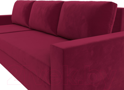Диван угловой Лига Диванов Траумберг Лайт левый (микровельвет бордовый)