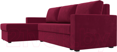 Диван угловой Лига Диванов Траумберг Лайт левый (микровельвет бордовый)